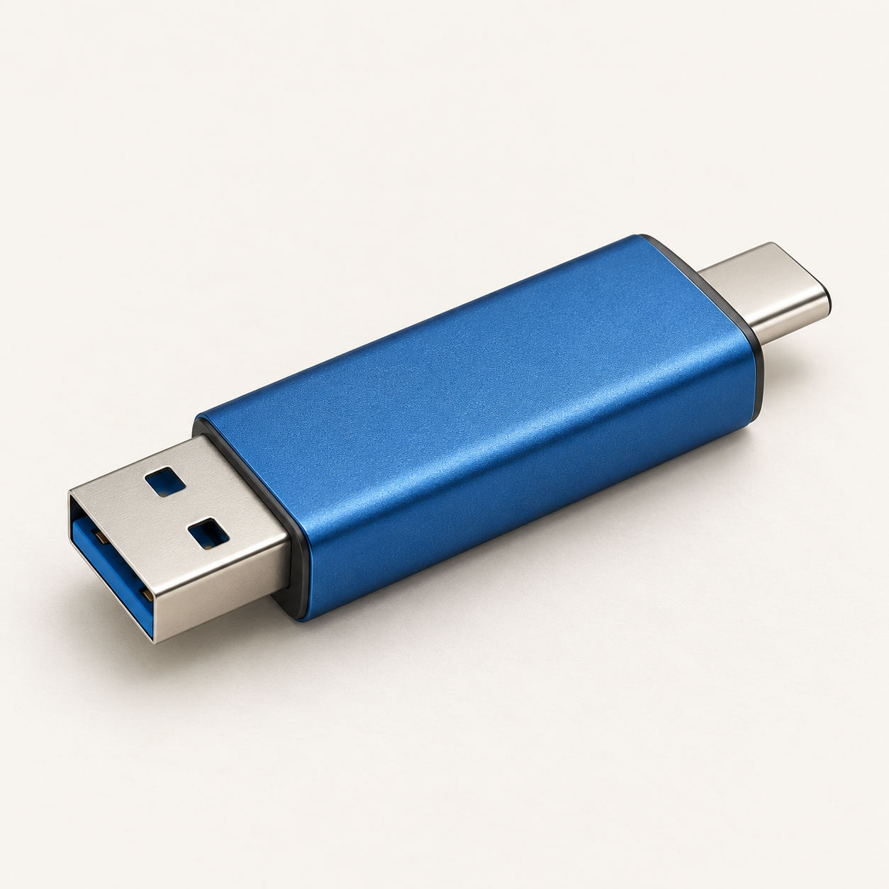 Blue dual-interface USB flash drive