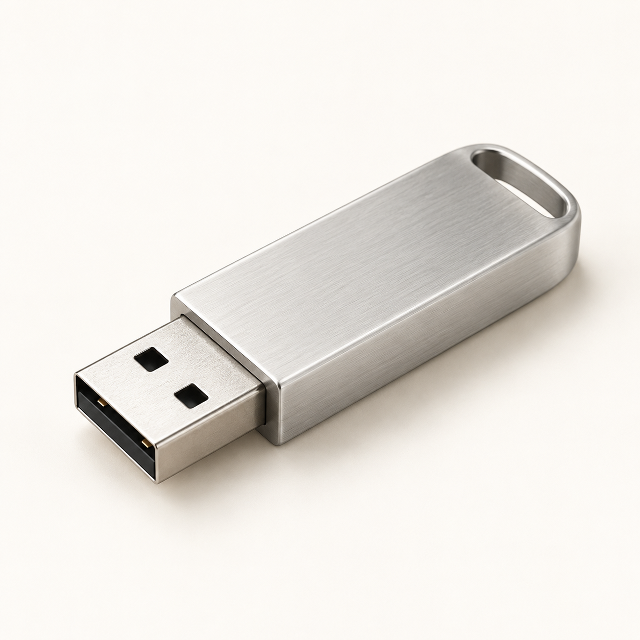 Silver metal USB flash drive