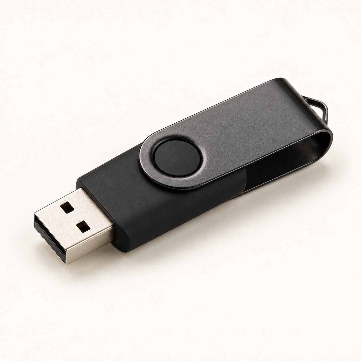 Black swivel USB flash drive